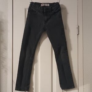 Levi's Girls Size 10 Reg Adjustable Waist Black Denim Jeans